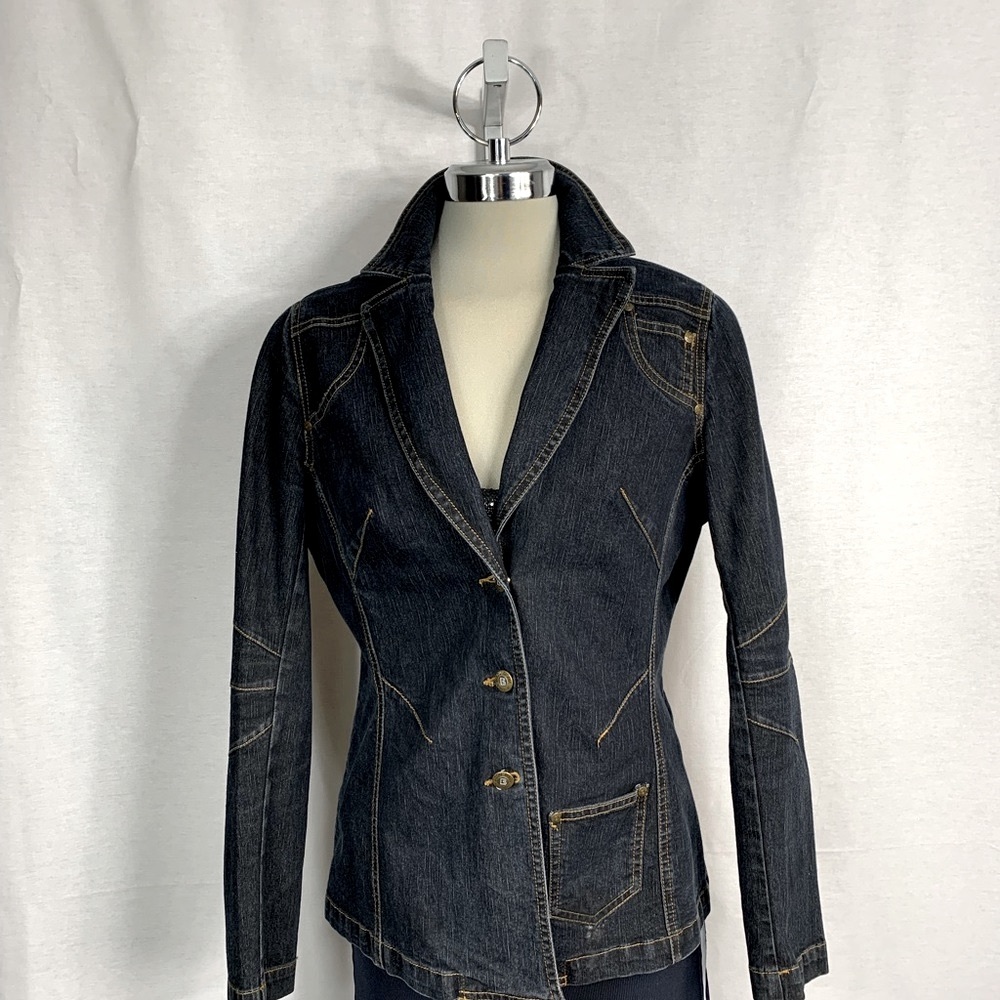Denim blue waist Slimming Styles jacket Size M